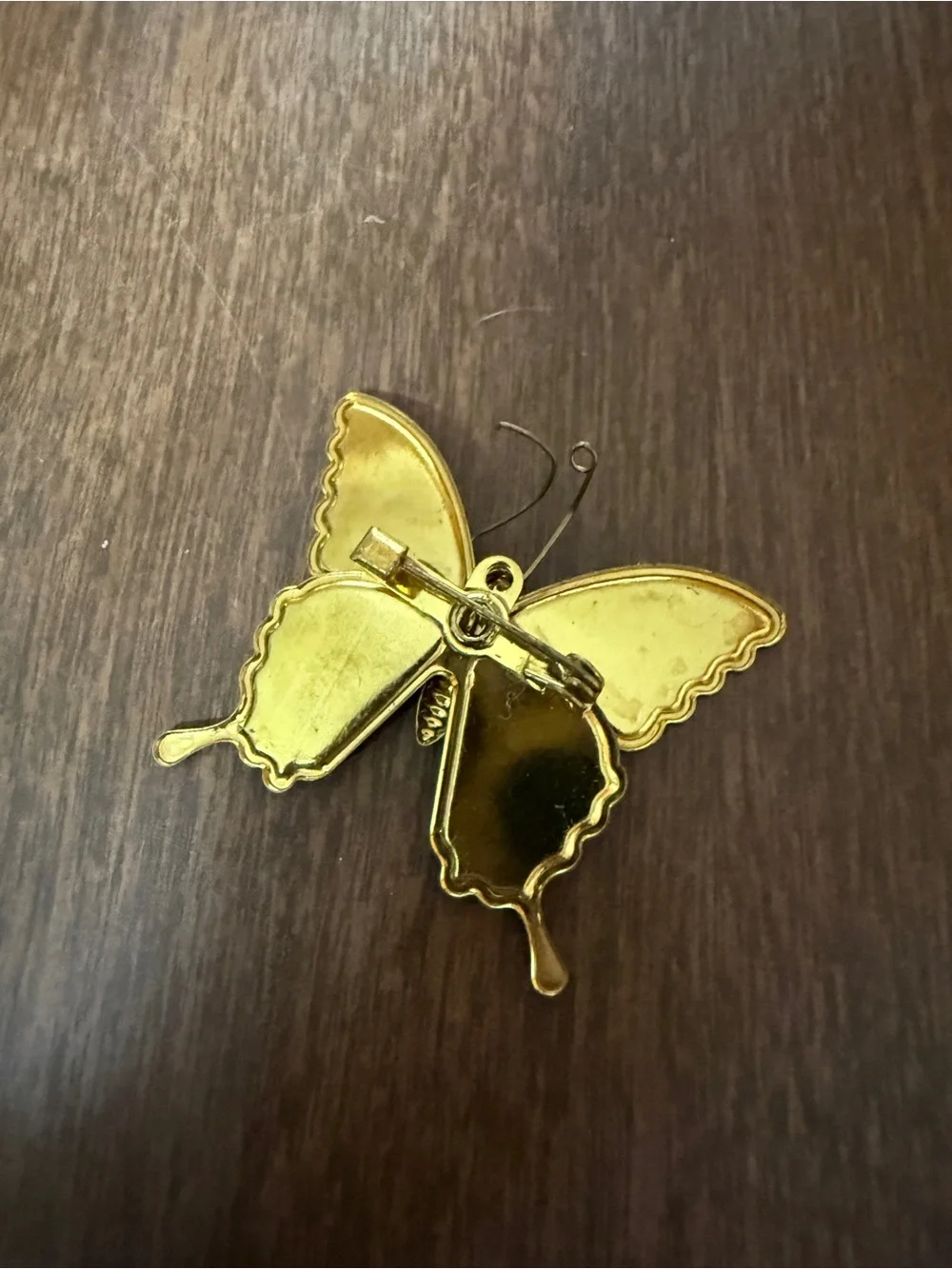 Enamel Butterfly Brooch Pin Colorful Multicolor Glitter Gold Tone